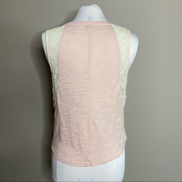 HINGE BOHO Chic Cotton Lace Trim Slub Knit Tank - Picture 3 of 6